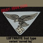 insigne luftwaffe, 1er type, variante 'jambe courbée'