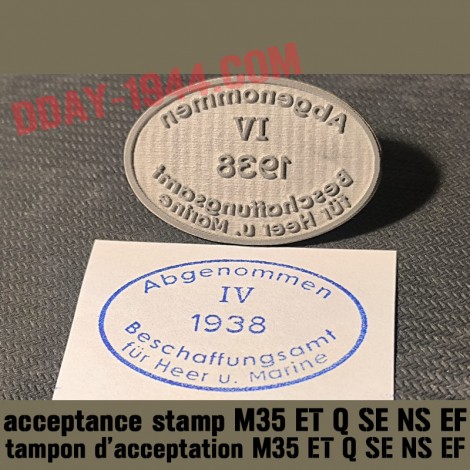 DOME ACCEPTANCE STAMPS FOR WW2 GERMAN HELMET M35 ET Q SE NS EF
