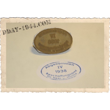DOME ACCEPTANCE STAMPS FOR WW2 GERMAN HELMET 1938
