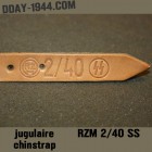 GERMAN HELMET CHINSTRAP MARKED 'RZM 2/40 SS'