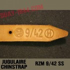 GERMAN HELMET CHINSTRAP MARKED 'RZM 9/42 SS'