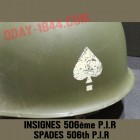 DECALS 506th PIR stencilled on decal paper, hand patinated